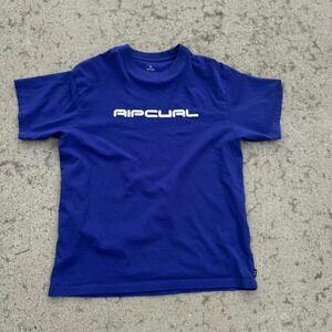 Rip Curl Logo T-Shirt Blue Short Sleeve Surf Skate Size M